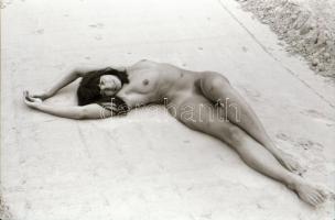 cca 1970 Nagyterpeszben kiválóak, szolidan erotikus felvételek, 11 db vintage negatív, 24x36 mm