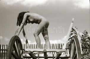 cca 1970 Nagyterpeszben kiválóak, szolidan erotikus felvételek, 11 db vintage negatív, 24x36 mm