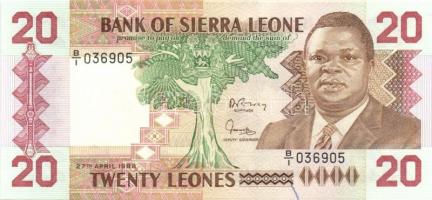 Sierra Leone 1988-91. 10L, 20L, 50L, 100L,  500L T:I