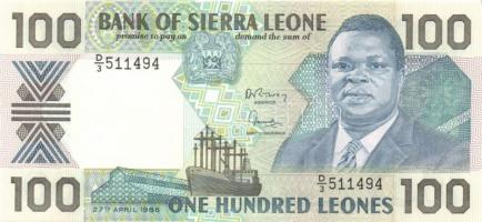 Sierra Leone 1988-91. 10L, 20L, 50L, 100L,  500L T:I