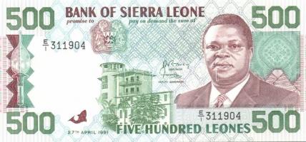 Sierra Leone 1988-91. 10L, 20L, 50L, 100L,  500L T:I