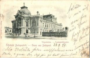 1897 (Vorläufer!) Budapest XIII. Vígszínház, építkezés, Ekek Transmission gépek reklám (EK)