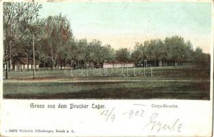 Lajtabruck, Bruck an der Leitha; Brucker Lager, hadtest laktanya / Corps-Baracke / K.u.k. military barracks