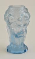 Bohemian Schlevogt női akt figurás szüreti kis váza, jelzés nélkül, formába fújt, hibátlan, m: 13 cm