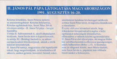 1991. 100Ft Cu-Ni "II. János Pál pápa látogatása Magyarországon" érmés borítékban, első na...