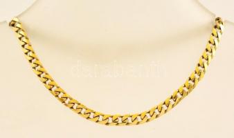 Ezüst(Ag) aranyozott lapos pancer karkötő, jelzett, h: 20,5 cm, nettó: 7,2 g