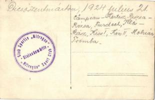 1924 Dicsőszentmárton, Tarnaveni, Diciosanmartin; Nitrogén Sport Klub, labdarúgok, foci, hátoldalon ...