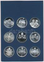 Vatikán DN "Pápák" ezüstözött fém emlékérem szuvenír szett benne 9db klf érem T:1,1-
Vati...