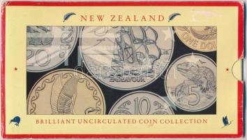 Új-Zéland 1990. 5c-2$ (6xklf) forgalmi sor karton tokban T:BU  New Zealand 1990. 5 Cents - 2 Dollars (6xdiff) coin set in cardboard case C:BU