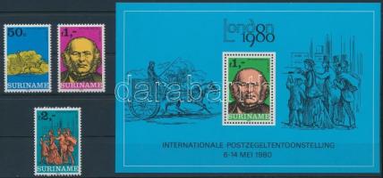 Nemzetközi bélyegkiállítás: London sor  + blokk, International stamp exhibition London set + block