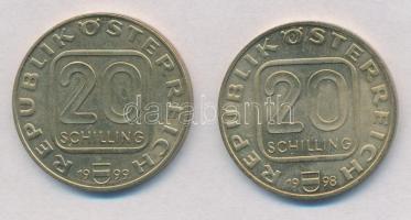 Ausztria 1998. 20Sch Cu-Ni-Al "Michael Pacher halálának 500. évfordulója" + 1999. 20Sch Cu...