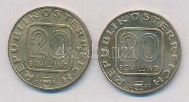 Ausztria 1996. 20Sch Cu-Ni-Al "Anton Bruckner" + 1997. 20Sch Cu-Ni-Al "A Szent István...