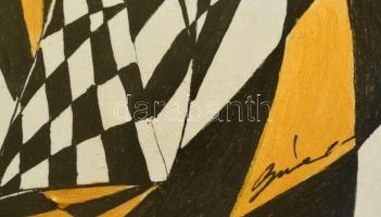 Szász jelzéssel: Alakuló forma I. Vegyes technika, papír, üvegezett keretben, 24×21 cm