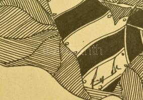 Szász jelzéssel: Alakuló forma. Vegyes technika, papír, üvegezett keretben, 19×14 cm