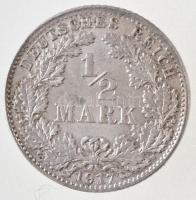 Német Birodalom 1917D 1/2M Ag T:1-
German Empire 1917D 1/2 Mark Ag C:AU
Krause KM#17
