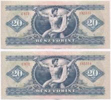 1975. 20Ft (2x) sorszámkövetők T:II
