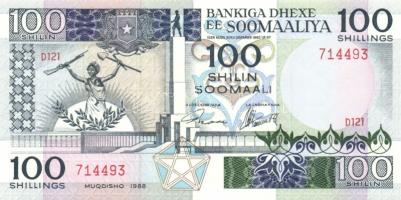 Szomália 1988+1989. 100Sh (2x) klf évszámmal T:I