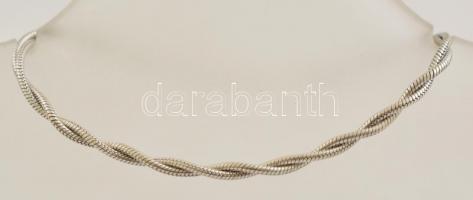 Ezüst (Ag) csavart kígyó karkötő, jelzett, h: 19,5 cm, nettó: 6,9 g