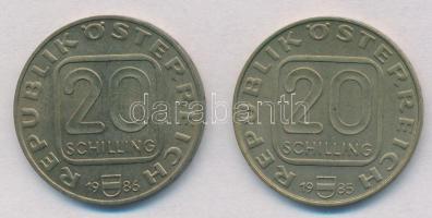 Ausztria 1985. 20Sch Cu-Ni-Al "A linzi egyházmegye 200. évfordulója" + 1986. 20Sch Cu-Ni-A...