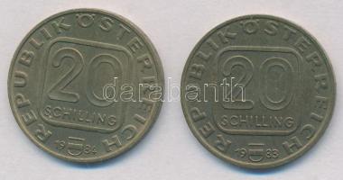 Ausztria 1983. 20Sch Cu-Ni-Al "Hochosterwitz vár" + 1984. 20Sch Cu-Ni-Al "Grafenegg k...