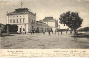1906 Zagreb, Zágráb, Agram; Drzavni kolodvor / Le gare de letat / railway station