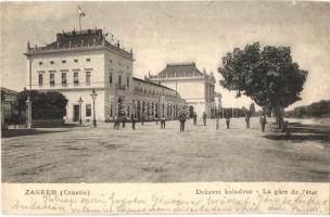 1906 Zagreb, Zágráb, Agram; Drzavni kolodvor / Le gare de l'etat / railway station