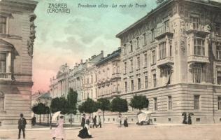 1906 Zagreb, Zágráb, Agram; Trenkova ulica / street view with vendors booth (wet corner)