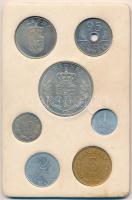 Dánia 1970. 1ö-5K (7xklf) forgalmi sor műbőr tokban T:1 patina Denmark 1970. 1 Öre - 5 Kroner (7xdiff) coin set in faux lether case C:UNC patina