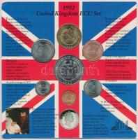 Nagy-Britannia 1992. 1/10E-10E (7xklf) forgalmi sor karton díszcsomagolásban T:1,1- Great Britain 1992. 1/10 Ecu - 10 Ecu (7xdiff) coin set in cardboard case C:UNC,AU