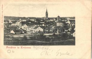 1903 Kőrös, Krizevci, Kreuz; (wet corner)