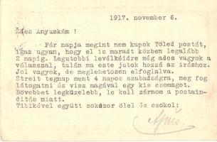 1917 K.u.K. I. R. Nr. 23. Feldpost 632. / Osztrák-magyar 23. honvéd gyalogezred jelvény képe tábori ...