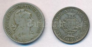 Bissau-Guinea 1933. 1Esc Ni-Br + 1952. 10Esc Ag T:2- Guinea-Bissau 1933. 1 Escudo Ni-Br + 1952. 10 Escudos Ag C:VF