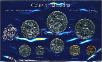 Barbados 1975. 1c-10$ (8xklf) forgalmi sor dísztokban T:BU Barbados 1975. 1 Cent - 10 Dollars (8xdiff) coin set in original case C:BU