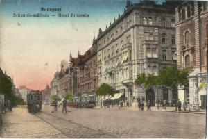 Budapest VI. Teréz körút 39. Hotel Britannia, villamosok (fa)