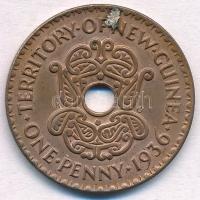 Új-Guinea 1936. 1p Br T:1-,2 New Guinea 1936. 1 Penny Br C:AU,XF