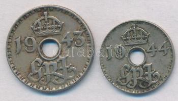 Új-Guinea 1943. 6p Cu-Ni + 1944. 3p Cu-Ni T:2 New Guinea 1943. 6 Pence Cu-Ni + 1944. 3 Pence Cu-Ni C:XF