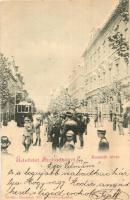 Szabadka, Subotica; Kossuth utca, villamos / street view with tram