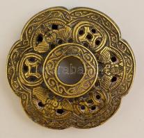 Tibeti ezüst és fém, korallos ruhadísz, stb., jelzés nélkül, bruttó: 355 g