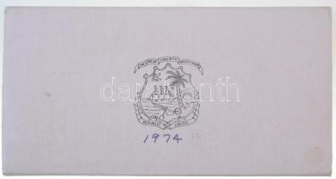 Libéria 1974. 1c-5$ (7xklf) forgalmi sor dísztokban, benne 1974. 5$ Ag "Elefánt" T:1 (ered...