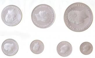 Nyugat-Szamoa 1974. 1s-1$ (7xklf) Ag forgalmi sor dísztokban T:1 (eredetileg PP) Western Samoa 2974. 1 Sene - 1 Dollar Ag (7xdiff) Ag coin set in case C:UNC (originally PP)