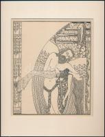Kozma Lajos (1884-1948): Áldozat. Cinkográfia, papír, jelzett a cinkográfián, paszpartuban, 19,5×16,5 cm