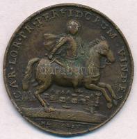 Ausztria 1744. Prága visszafoglalása Br emlékérem (40mm) T:3 ph. Austria 1744. Recapture of Prague Br commemorative medallion (40mm) C:F edge error