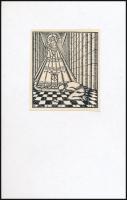 Kozma Lajos (1884-1948): Bűnbocsánat, fametszet, papír, jelzett a fametszeten, kartonra ragasztva, 9...
