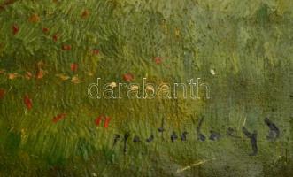 Mesterházy Dénes (?-?): Hazafelé. Olaj, vászon, festék lepattanással 34×50 cm