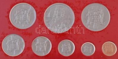 Jamaika 1975. 1c-10$ (8xklf) minta forgalmi sor dísztokban, benne 1975. 10$ Cu-Ni "Sir Henry Mo...