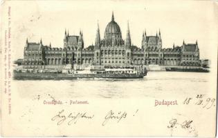 1899 Budapest V. Országház, gőzhajó, Stengel Emb. (EK)