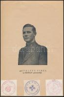 cca 1940 Egyesült Magyar Nemzetiszocialista Párt röplap + 1P téglajegy alu érme.
