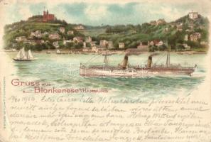 1900 Blankenese (Hamburg), steamship. Kunstanstalt J. Miesler litho (EK)