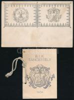1923, 1934 Budai Ifjúsági Kongregációk cserkészcsapatának levelezőlapja és kitöltetlen táncrendje