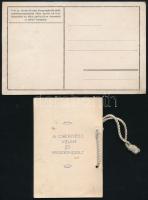 1923, 1934 Budai Ifjúsági Kongregációk cserkészcsapatának levelezőlapja és kitöltetlen táncrendje